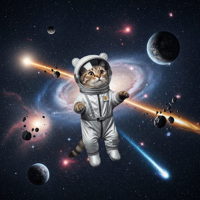 Space Cat Adventure | Cute Astronaut Kitty