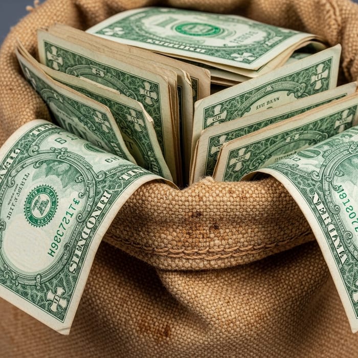 Vintage Money Bag | Blood-Stained Dollar Stack Vintage Money Bag | Blood-Stained Dollar Stack