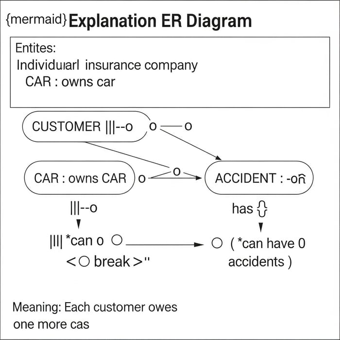ER Diagram for Car Insurance Company: Customers, Cars & Accidents ER Diagram for Car Insurance Company: Customers, Cars & Accidents