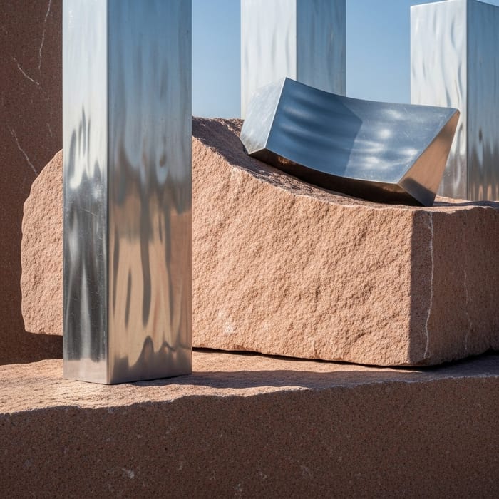 Minimalist Aluminum and Pink Stone Artistry Minimalist Aluminum and Pink Stone Artistry