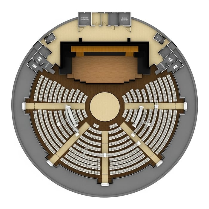 Circular Floor Plan for Conventional Hall Design Circular Floor Plan for Conventional Hall Design