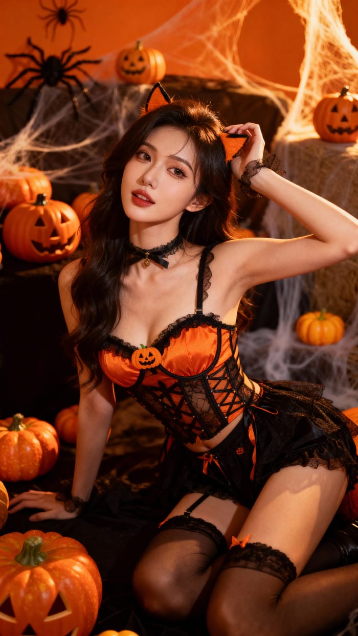 Naughty Halloween Lingerie Costume for Spooky Fun