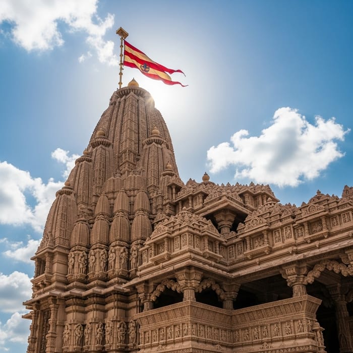 Dwarkadhish Temple Picture | Majestic Sandstone Exterior
