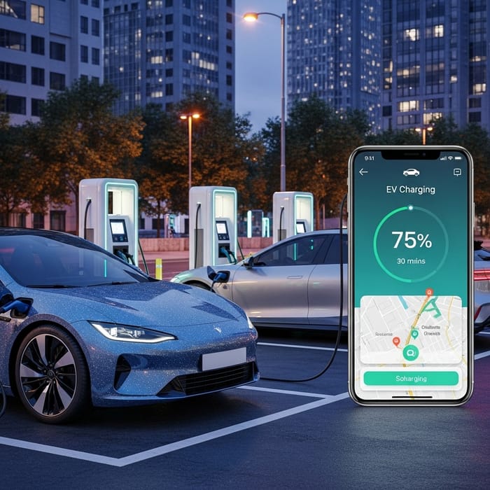 EV Charger Station with Advanced Mobile App