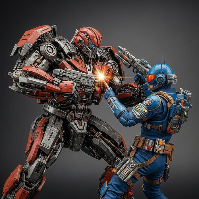 Epic Battle: Realistic Transformer vs Futuristic Power Ranger