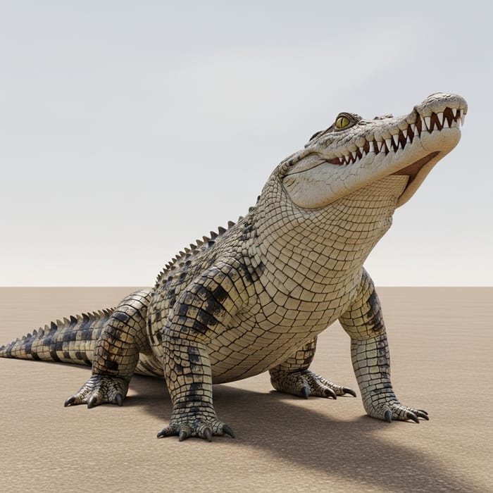 Unique Standing Crocodile Illustration - Captivating Artwork