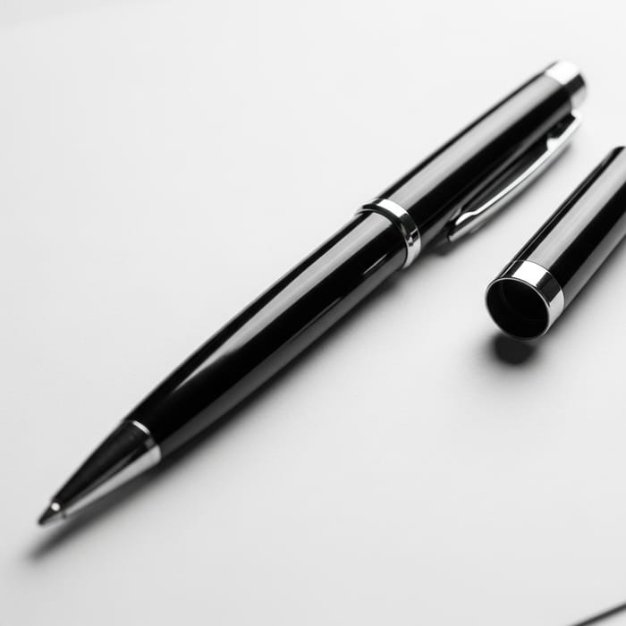 Classic Black Aluminum Ballpoint Pen | Elegant Writing Instrument Classic Black Aluminum Ballpoint Pen | Elegant Writing Instrument