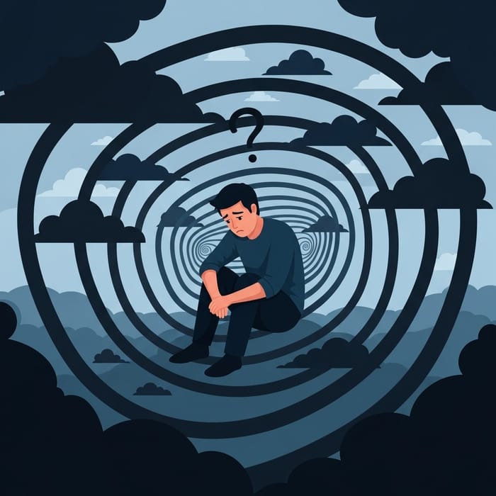 Man's Inner World: Depicting Depression With Shadows and Isolation Man's Inner World: Depicting Depression With Shadows and Isolation