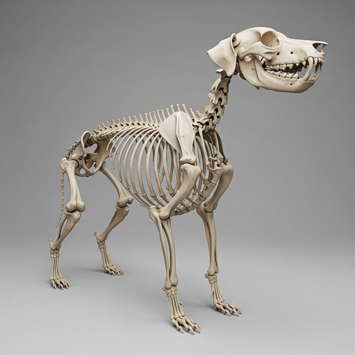 Detailed Canine Skeleton Anatomy Illustration Detailed Canine Skeleton Anatomy Illustration