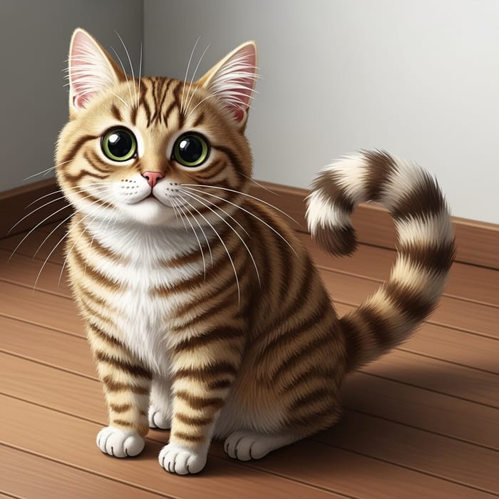 Whimsical Cat Drawing - Cute and Playful Cat Illustration