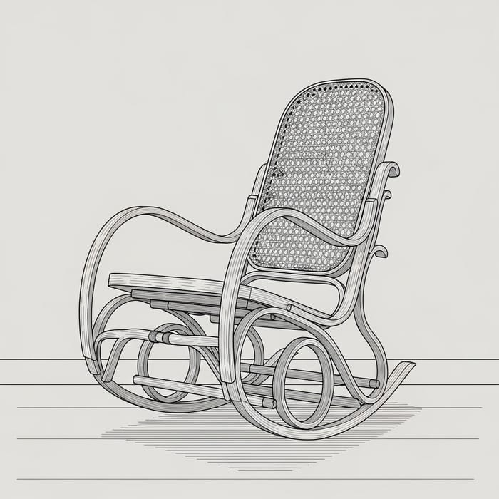 Fine Line Art Rocking Chair | Handcrafted Wooden Furniture