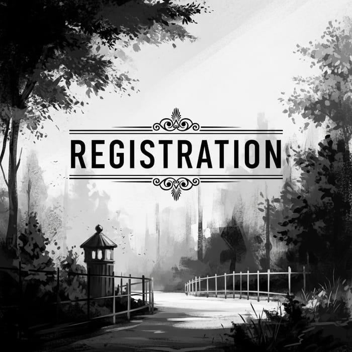 Vintage Black & White Registration Poster Design
