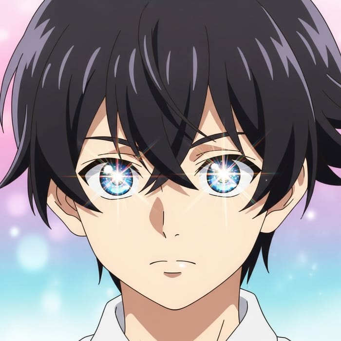Colorful Anime Character with Dazzling Eyes