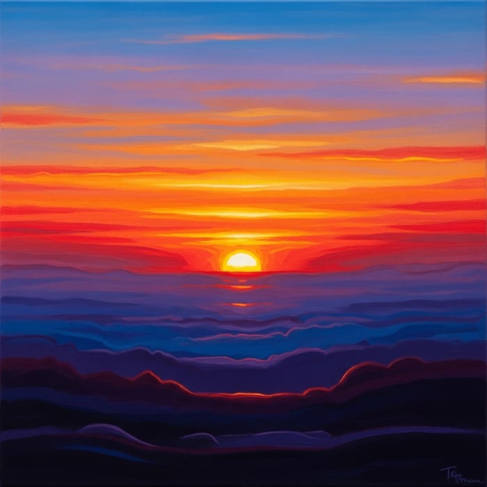 Stunning Sunset Abstract Art: Colorful Hues of Twilight