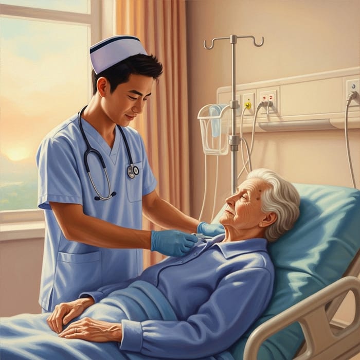 Compassionate Nurse Creating Serene Atmosphere with Empathy