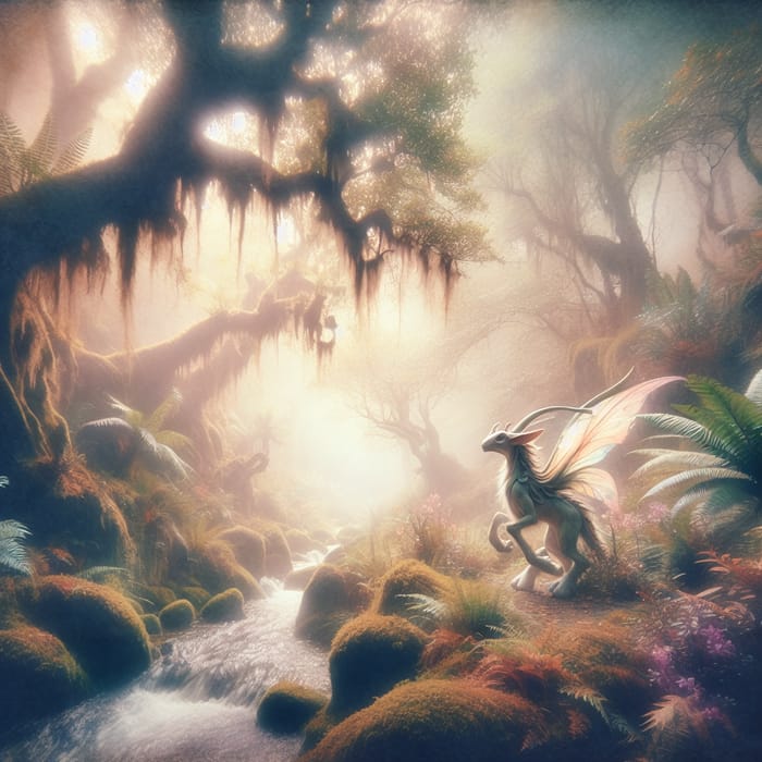 Enchanting Mystical Forest with a Magical Creature