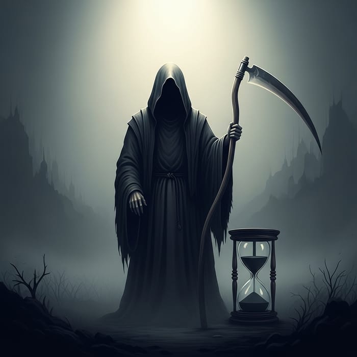 Symbolic Representation of Mortality | Grim Reaper & Timepiece