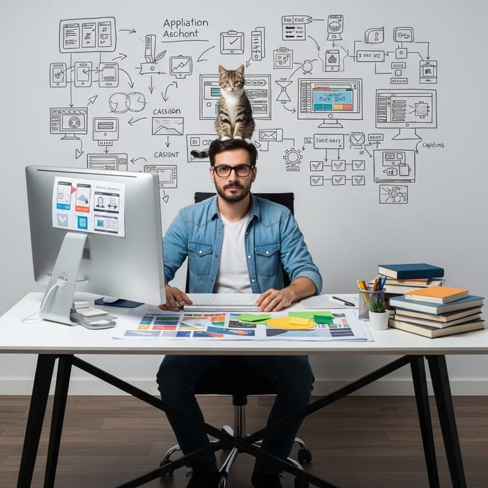 Instagram Creator with a Cat on Head: Fun Tech Vibes Instagram Creator with a Cat on Head: Fun Tech Vibes