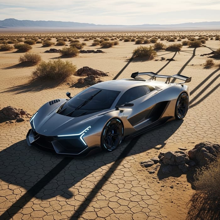 Futuristic Car in Desert Landscape | Innovative Design Scene Futuristic Car in Desert Landscape | Innovative Design Scene