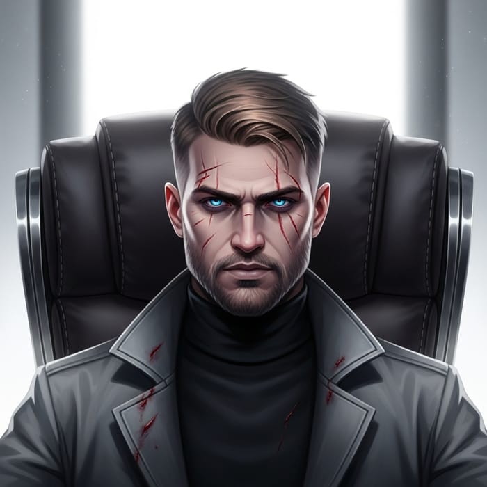 Fantasy Character Illustration in Modern Office Setting with Strong Detailing