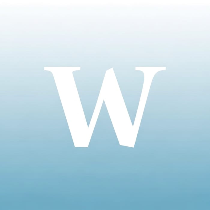 Modern W Letter Logo Design in White on Light Blue