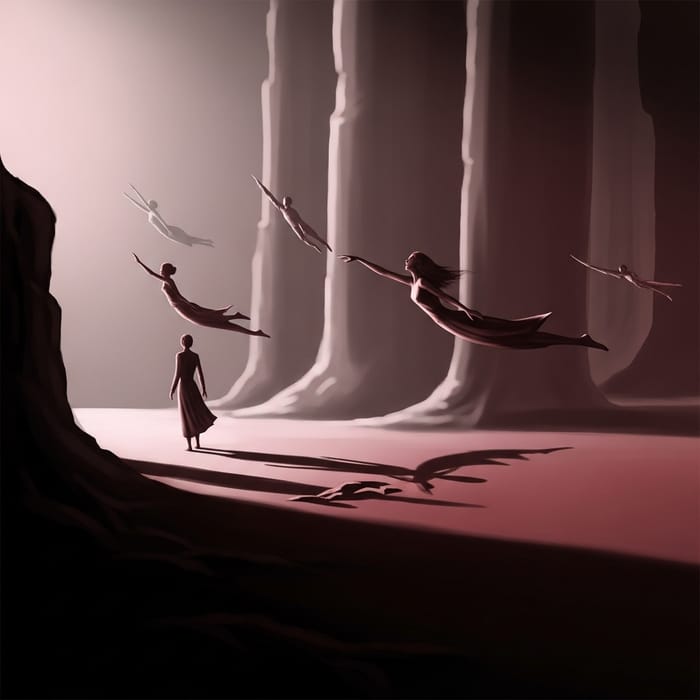 Enigmatic Salvador Dali-Inspired Gothic Dreamscape in Monochromatic Palette