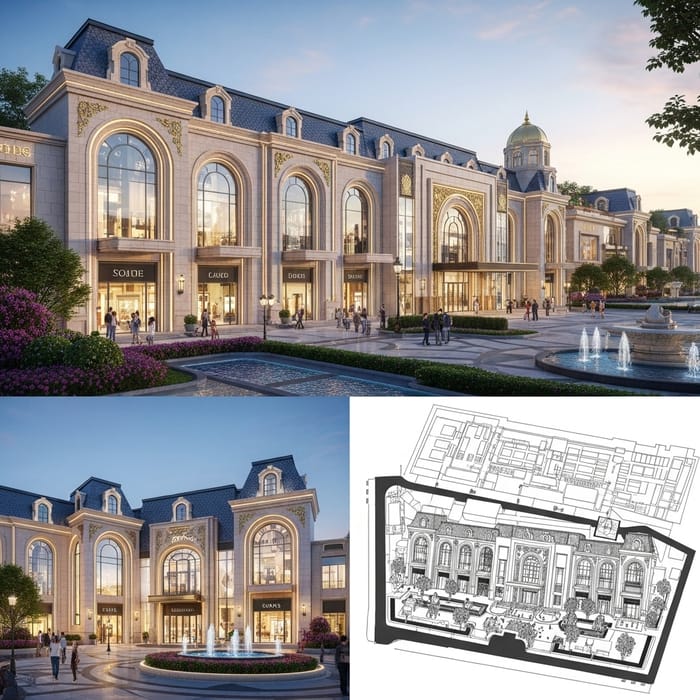 Opulent Shopping Mall Design: Modern & Classical Fusion Opulent Shopping Mall Design: Modern & Classical Fusion