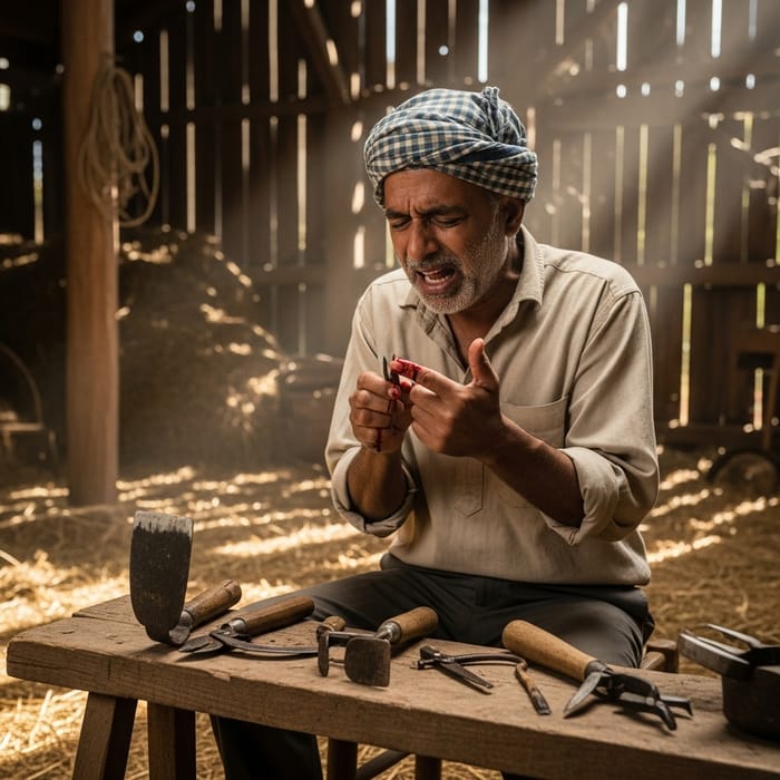 Painful Scene: Slave Shouting in Agony After Nail Cut