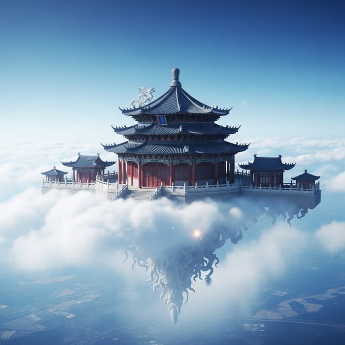 Chinese Celestial Palace Above Clouds