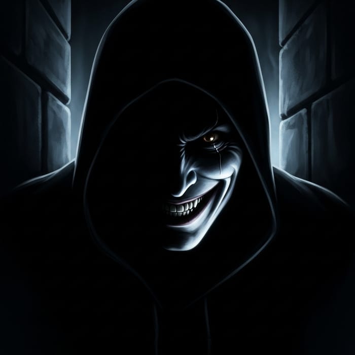Concealed Murderer Smirking in the Shadows
