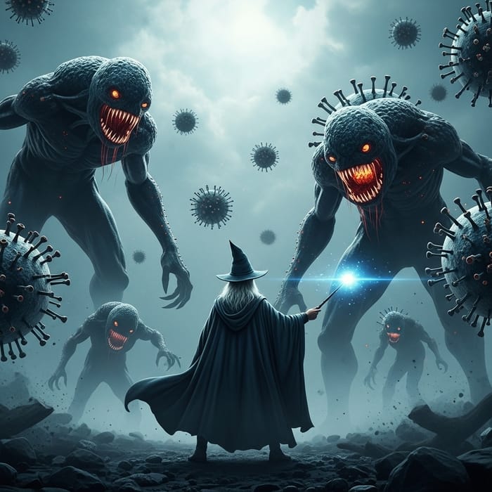 Harry Potter Battles Computer Virus Monsters: A Legendary Clash Harry Potter Battles Computer Virus Monsters: A Legendary Clash