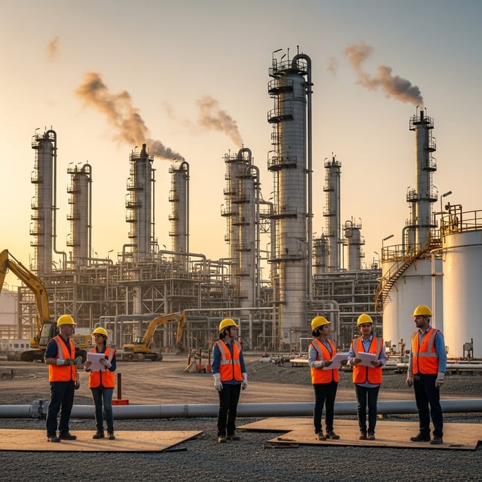 Oil Refinery Project: Industrial Landscape in Progress Oil Refinery Project: Industrial Landscape in Progress
