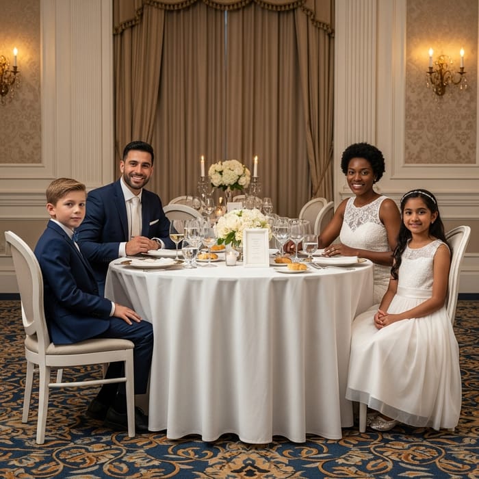 Vibrant Multicultural Wedding Dinner Scene Vibrant Multicultural Wedding Dinner Scene