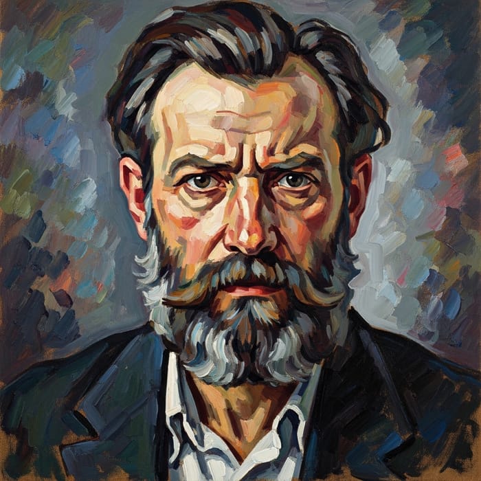 Intense Gaze of Karl Marx: Socialist Realism Portrait Intense Gaze of Karl Marx: Socialist Realism Portrait
