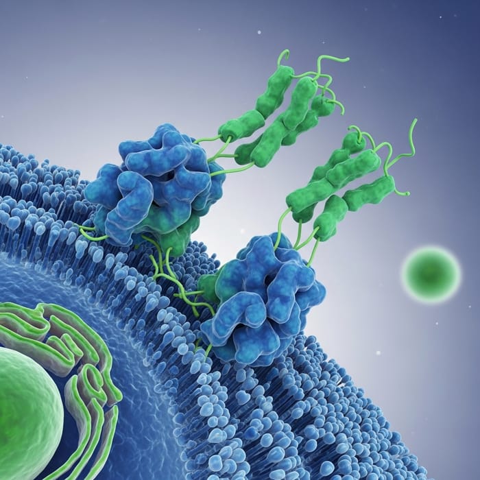 Detailed Cell Receptor Structure against Gradient Background