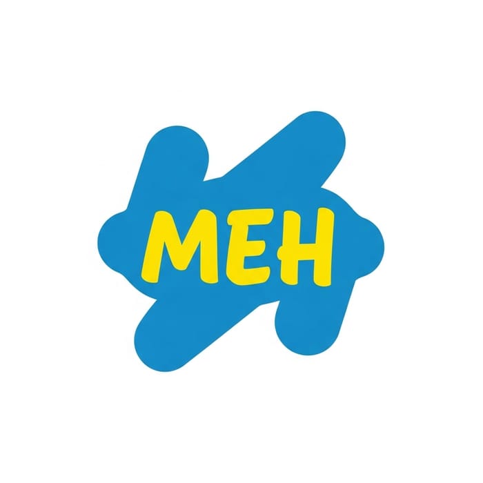 MEH Logo in Vibrant Blue and Bright Yellow MEH Logo in Vibrant Blue and Bright Yellow