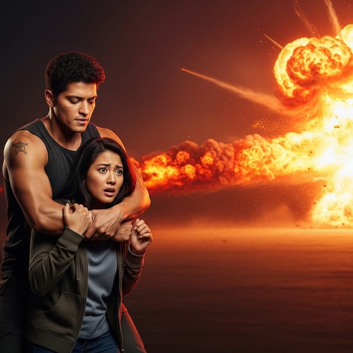 Inspirational Shielding Moment: Dramatic Image Reflects 'Grenade' Artistry