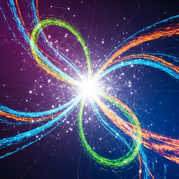 Digital Buzz: Abstract Network Communication Artwork