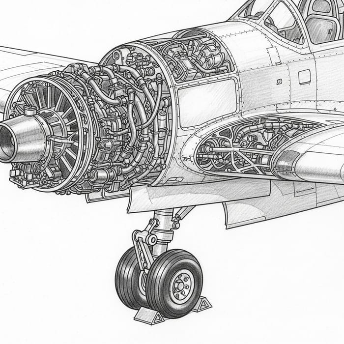 Hand Drawing of Aircraft Mechanical Systems Hand Drawing of Aircraft Mechanical Systems