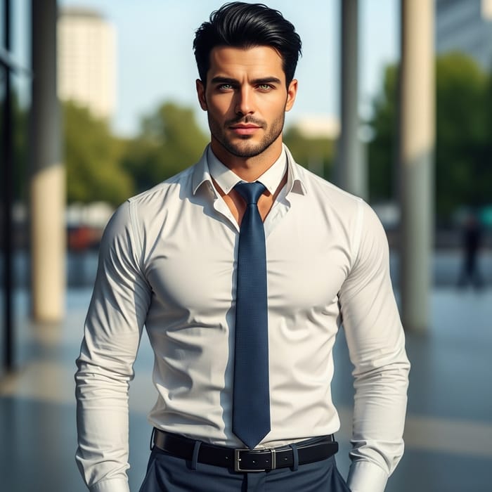 Handsome Caucasian Man with Black Hair and Green Eyes Handsome Caucasian Man with Black Hair and Green Eyes