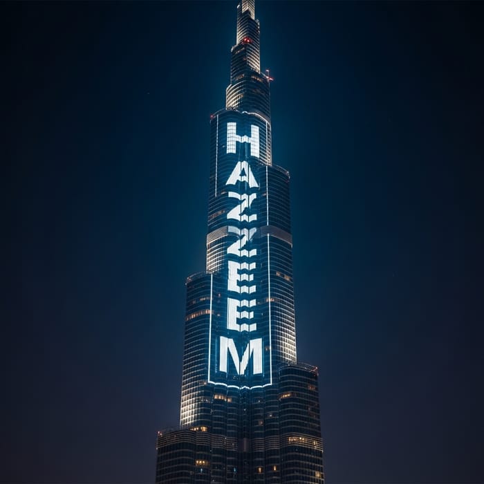 Hazeem on Burj Khalifa | Unique Tall Tower Projection Hazeem on Burj Khalifa | Unique Tall Tower Projection
