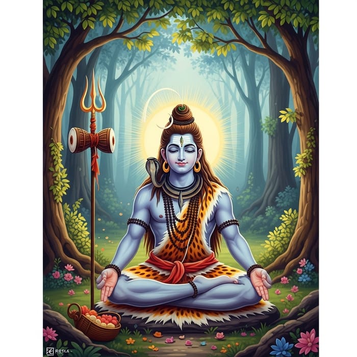 Divine Energy: Devoted Follower of Lord Shiva Meditating Divine Energy: Devoted Follower of Lord Shiva Meditating