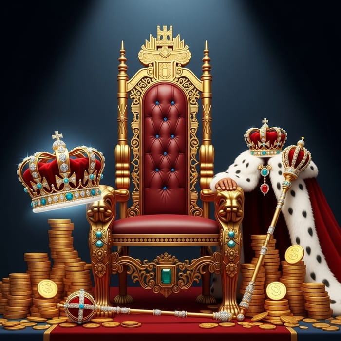 1 Million Dollar Throne: Opulent Gold Crown & Wealth Symbolism 1 Million Dollar Throne: Opulent Gold Crown & Wealth Symbolism