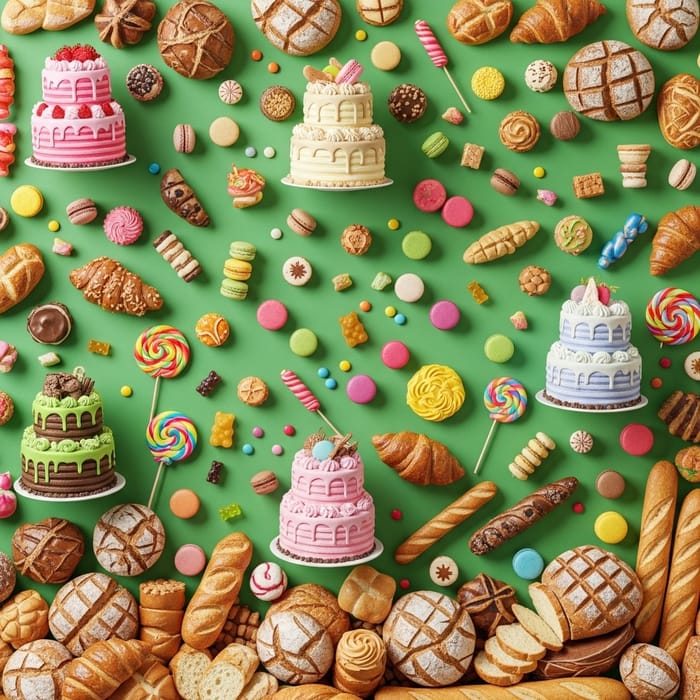 Green Nugget-themed Sweetshop Wall Picture