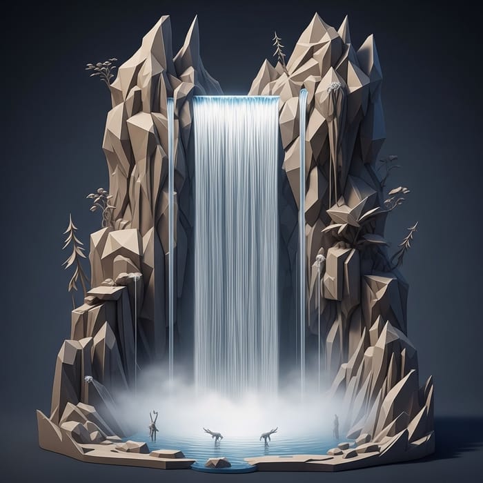 Abstract Waterfall Art: Ethereal Cascading Streams