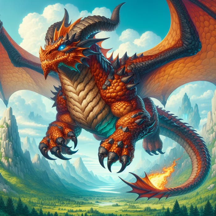 Charizard - Majestic Fire Dragon Imagined Soaring with Fiery Scales