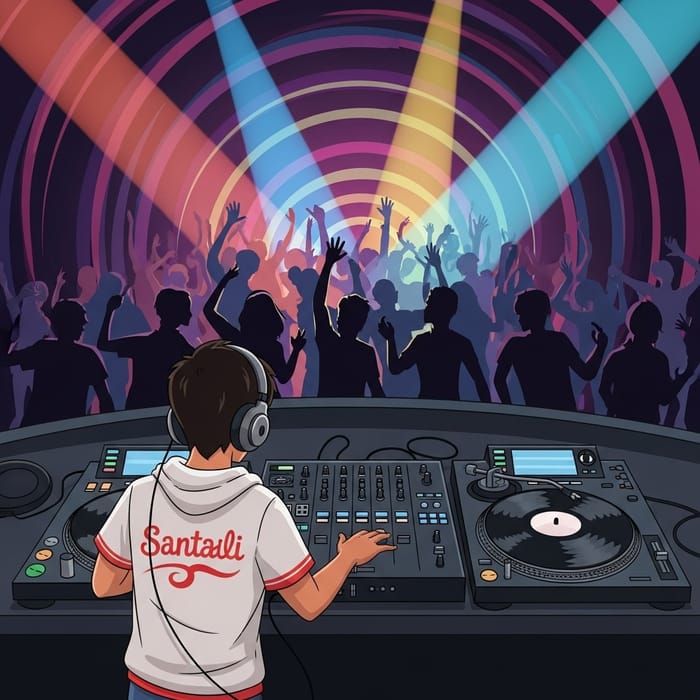 Vibrant Santali DJ at Work