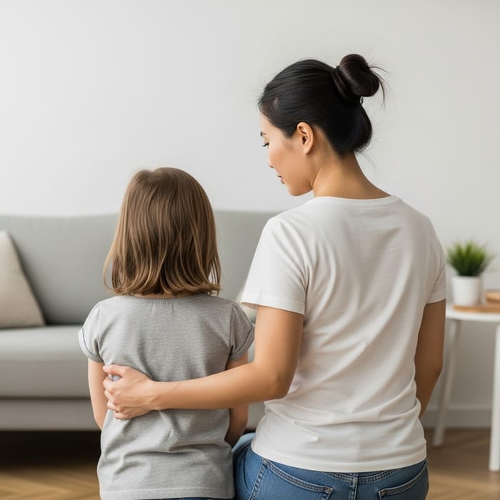 Mother Gazing at Daughter | Family Love and Bonding