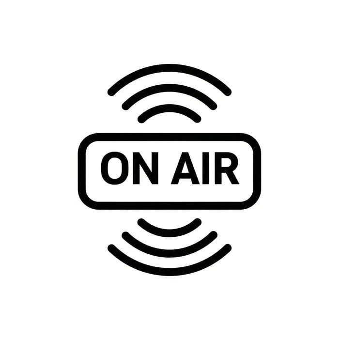 Minimalistic Black White Live Broadcast Icon Design