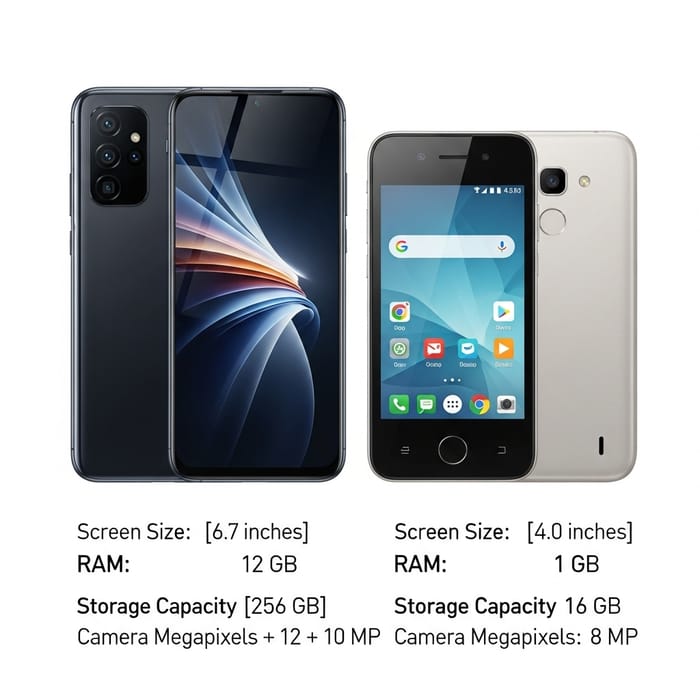 Smartphone Comparison: Modern vs. Older Models with Technical Specs